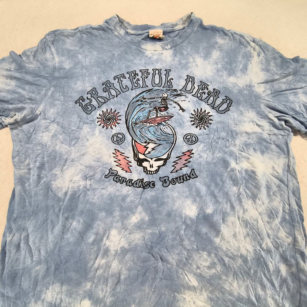 Grateful Dead Band Crew Neck Short Sleeve Graphic Shirt Mens Size Small S Blue
